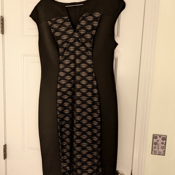 New Black cocktail Size 10.  Body fitting. NWT front panel has a little shine... - Picture 4 of 9